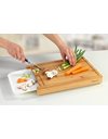 WENKO Bruno-Kitchen, Cutting Board with Juice Rim and Collecting Bowl/Tray, Bamboo, Brown, 25 x 35 x 4 cm