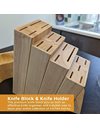 Knife Block Without Knives - 16-Slot - Knife Holder & Knife Block Only, Wooden Knife Storage, Universal Knife Block/Stand - by Jean Patrique