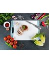 WENKO Easy M+ Chopping Board, Kitchen Board, Chopping Board with Juice Groove and Handle, Antibacterial, Polypropylene, 33 x 1 x 23 cm, White