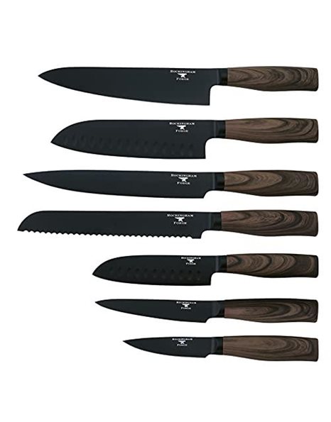 Rockingham Forge Forester Series 8" Carving Knife - Stainless Steel Blade with Black Oxide Coating Ergonomic Wooden Handle, RF-6184P
