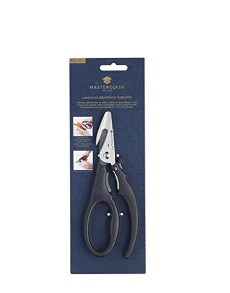 MasterClass MCSFSHEARS Seafood Shears with Lobster Cracker and Soft Grip Handles, Stainless Steel, 18.5 cm