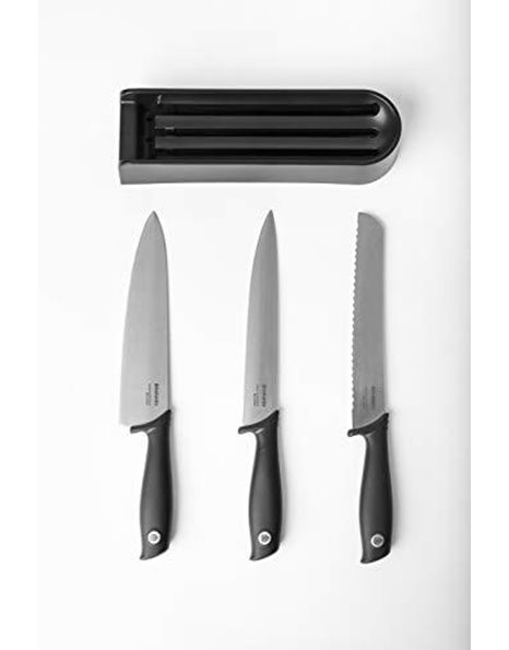 Brabantia Tasty+ Drawer Knife Block Plus Knives, Dark Grey
