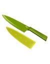 KUHN RIKON Colori+ Non-Stick Chefs Knife with Safety Sheath, 30 cm, Green