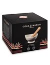 Cole & Mason H111929 Suribachi Pestle & Mortar | Spice Grinder/Herb Grinder | White Glazed Porcelain/Hevea | Ceramic Pestle and Mortar Set | Includes Wooden Brush | 2 Year Guarantee