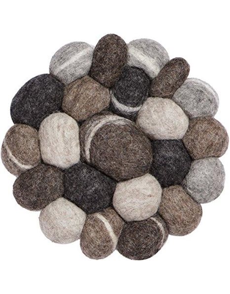 myfelt Trivet, Wool, Stone Look Dark Grey, 20 cm