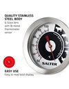 Salter 512 SSCR Analogue Meat Thermometer - Air Fryer Thermometer Probe, Easy Read Bold Display, Stainless Steel Body with Glass Lens, Temp Range 50°C - 100°C, Dial Face, For Indoor/Outdoor, BBQ