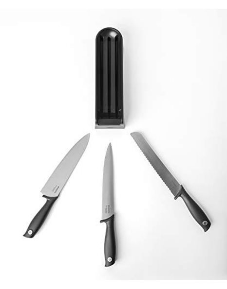 Brabantia Tasty+ Drawer Knife Block Plus Knives, Dark Grey