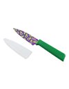 Kuhn Rikon 20492 Funky Fruit Avocado COLORI+ Non-Stick Straight Paring Knife with Safety Sheath, Stainless Steel, 19 cm,