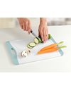 WENKO Easy M+ Chopping Board, Kitchen Board, Chopping Board with Juice Groove and Handle, Antibacterial, Polypropylene, 33 x 1 x 23 cm, White
