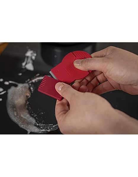 KUHN RIKON Swiss Hob Scraper with Protective Cover, Red