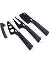 Kuhn Rikon Colori+ Set of 3 Non-Stick Cheese Knife Set, Black