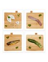 Relaxdays Bamboo Chopping Board Set with Stand