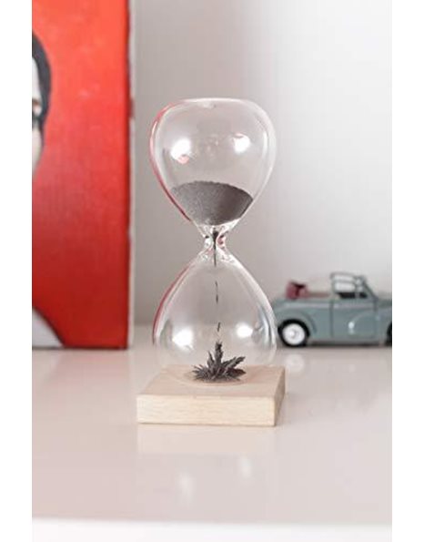 KIKKERLAND Storm Glass Barometer with Beech Wood Base & Magnetic 1 Minute Hourglass