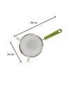 Fackelmann 687071 Mesh Colander 14 cm Diameter with Eco Based, Sieve, Stainless Steel, Organic Plastic Handle, 28 x 14 cm