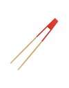 Fackelmann 688917 Toast Tongs Magnetic Bamboo, Red, 27.5 cm