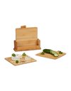 Relaxdays Bamboo Chopping Board Set with Stand