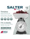 Salter SA00562BFEU12 Timeless Mechanical Kitchen Scale – Baking Scale with 5 kg Capacity, 1 Litre Dishwasher Safe Bowl, Analogue Food Scale, Classic Design, Easy Read Large Dial, 22cm Height, Black