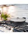 Relaxdays Set of 3 Splash Guard for Pans, Stainless Steel, O 25 & 29 & 33 cm, Grease Splatter Protection Handle, Silver, 0.5 x 32.5 x 32.5 cm