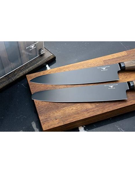 Rockingham Forge Forester Series 8" Carving Knife - Stainless Steel Blade with Black Oxide Coating Ergonomic Wooden Handle, RF-6184P