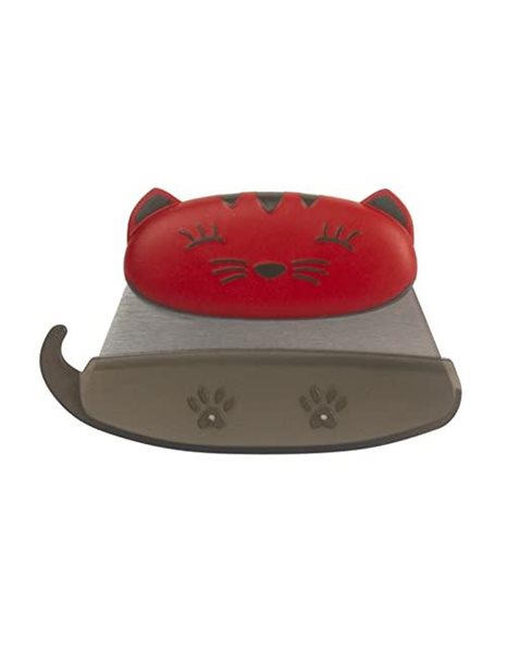 Kuhn Rikon Kinderkitchen Cat Knife for Children, Red and Grey