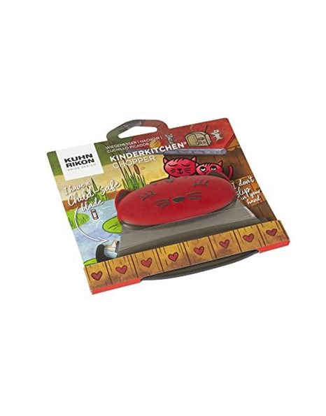 Kuhn Rikon Kinderkitchen Cat Knife for Children, Red and Grey