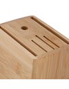 Relaxdays Knife Block, Bamboo, Countertop, HxWxD: 24 x 8.5 x 15 cm, Storage for Wide Blades, Kitchen Stand, Natural