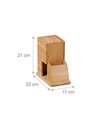 Relaxdays Knife Block, Storage for Wide Blades, Universal Holder, 21 x 11 x 22 cm, Bamboo Rack, Without Knives, Natural