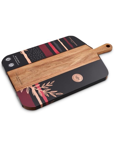 Cole & Mason H722133 Barkway Large Chopping Board with Handle, Wooden Board/Cutting Board/Serving Board, Acacia Wood, (L)520 mm x (W)320 mm x (D)20 mm, Not Suitable for The Dishwasher