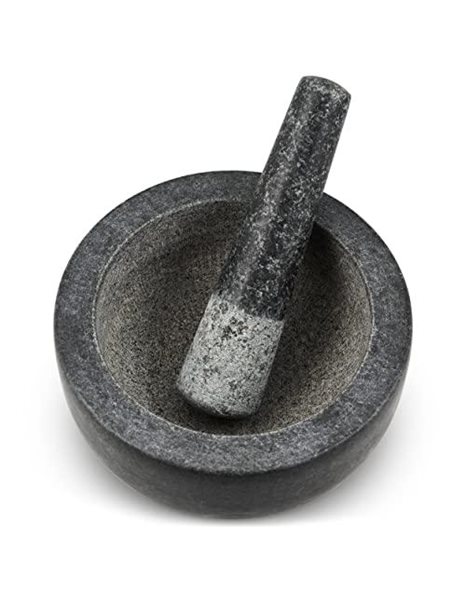 Cole & Mason H122126 Clavering Grey Pestle and Mortar Set, Spice Grinder/Herb Grinder, Granite, 20cm Diameter