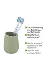 WENKO Lime Green Toothbrush Mug Ceramic Matte Finish Toothbrush Cup Toothbrush Holder Toothpaste Storage