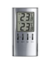 TFA 30.1027 Digital Indoor/Outdoor Thermometer with Maximum and Minimum Function - Silver Metallic