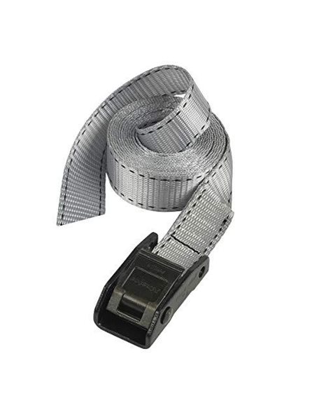 Master Lock 3112EURDAT Luggage Strap with easy to use Buckle, Grey, 5m x 25mm Strap