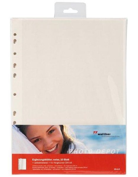 Walther Self Adhesive Additional Sheet DS-118 Pack Of 10 White