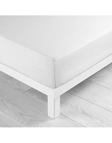 DOUCEUR D'INTERIEUR Fitted Sheet 140/190 UNI Blanche 57 Yarns