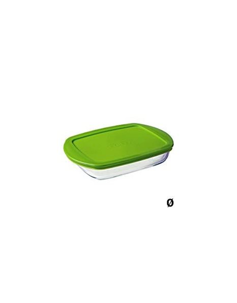 Pyrex Cook & Store Glass rectangular Dish shallow version high resistance with lid 28x20x5 cm