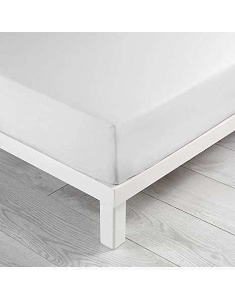 DOUCEUR D'INTERIEUR Fitted Sheet 90/190 UNI Blanche 57 Yarns