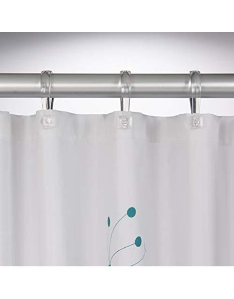 Sealskin Vento Shower Curtain, Polyester, Aqua, 180 x 200 cm