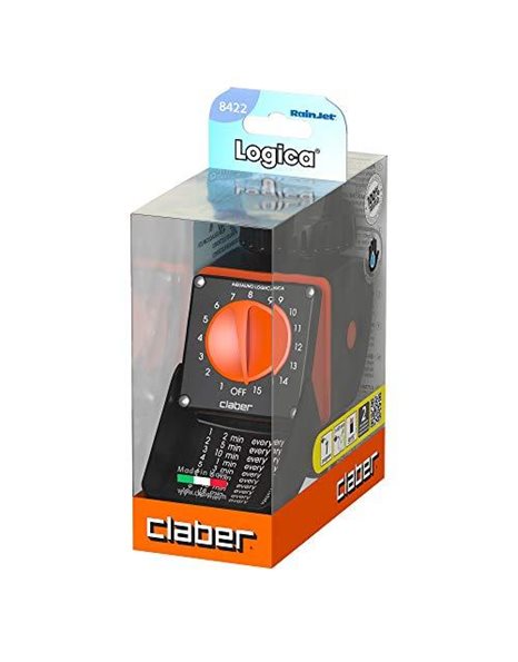Claber 53922 8422 Aquauno Logic Programmer (Black/Orange)