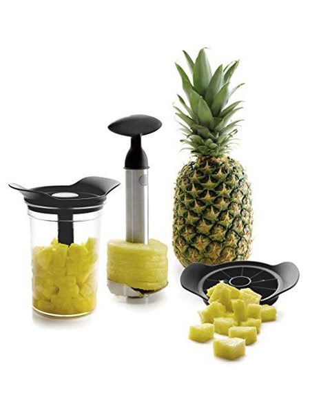 LACOR Pineapple Cutter/Peeler with Canister, Black, 30 x 9 x 30 cm