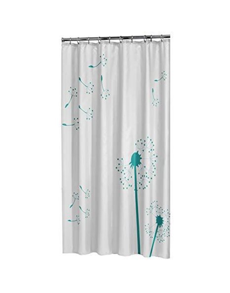 Sealskin Vento Shower Curtain, Polyester, Aqua, 180 x 200 cm