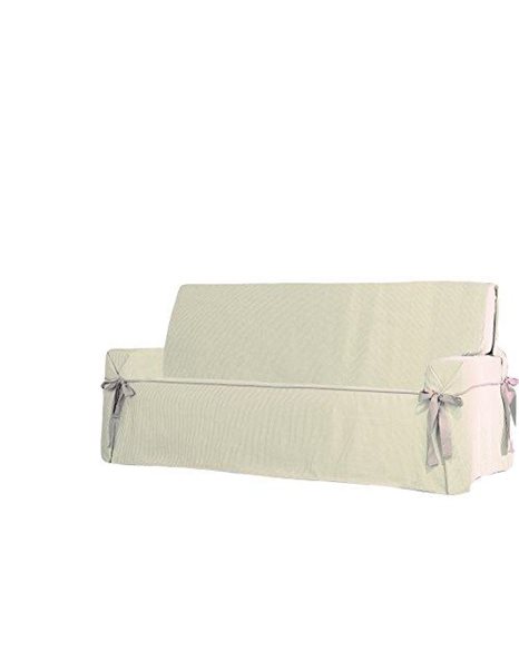 Eysa 3 Squares Poly Cotton Plus Universal/Non-Elastic Sofa Cover, Beige, F635011