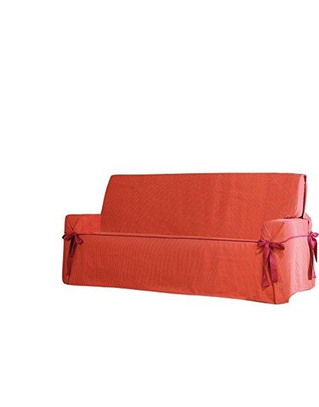 Eysa 3 Squares Poly Cotton Plus Universal/Non-Elastic Sofa Cover, Orange F6350119
