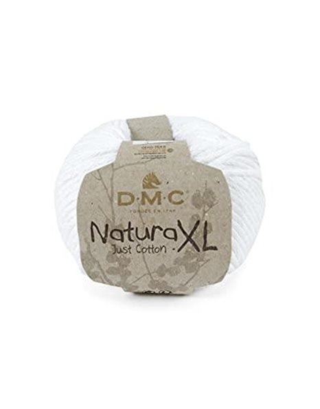 DMC Natura XL Yarn, 100% Cotton, Colour 01 White, 12 x 12 x 7 cm