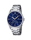 Festina Men's Quartz Watch with Blue Dial Analogue Display and Silver Stainless Steel Bracelet F16822/3