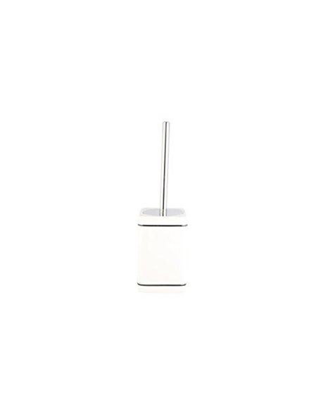 Axentia Lisbon Bathroom Toilet Accessories Toilet Brush and Holder Ceramic and Metal Cleaning Brush & Holder Bathroom Accessories Container with Front Print, approx. 10.5Β x 10.5Β x 37Β cmΒ Β Antique White