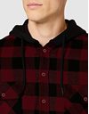 Urban Classics Men's Hooded Checked Flanell Sweat Sleeve Shirt Leisure