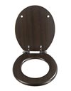 Wenko Toilet Seat Wenge-Soft Closing Mechanism, MDF, Brown, 37 x 43 x 10 cm