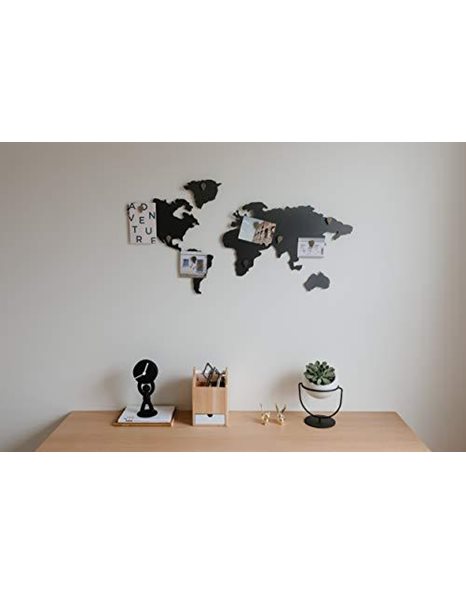 Umbra Mappit Wall Decor ? Magnet Board Map for Tracking Travels, Titanium Plated, Wall Art