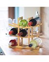 Relaxdays Bamboo Wine Rack, Holder for 9 Standard Bottles, Original Design, Free-Standing, Size: ca 30 x 30 x 14.5 cm, Natural Brown, 14.5 x 30 x 30 cm