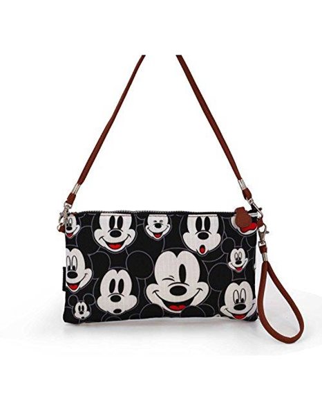 Disney Classic Mickey Visages Messenger Bag, 28 cm, Black (Negro)